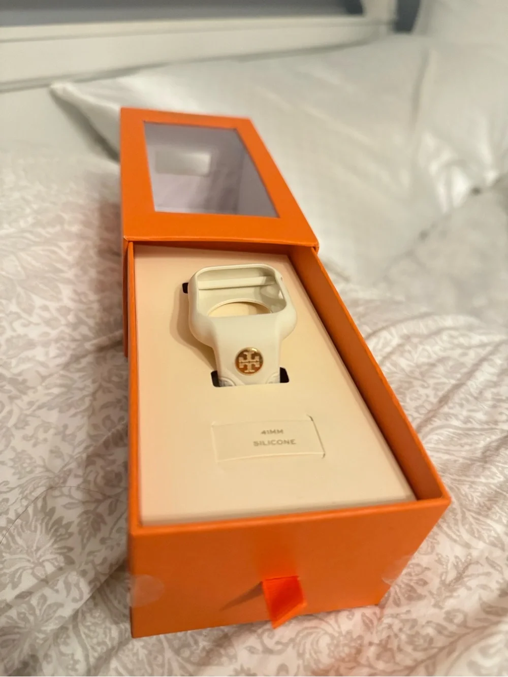 Tory Burch Silicone Smartwatch Case and Band - White